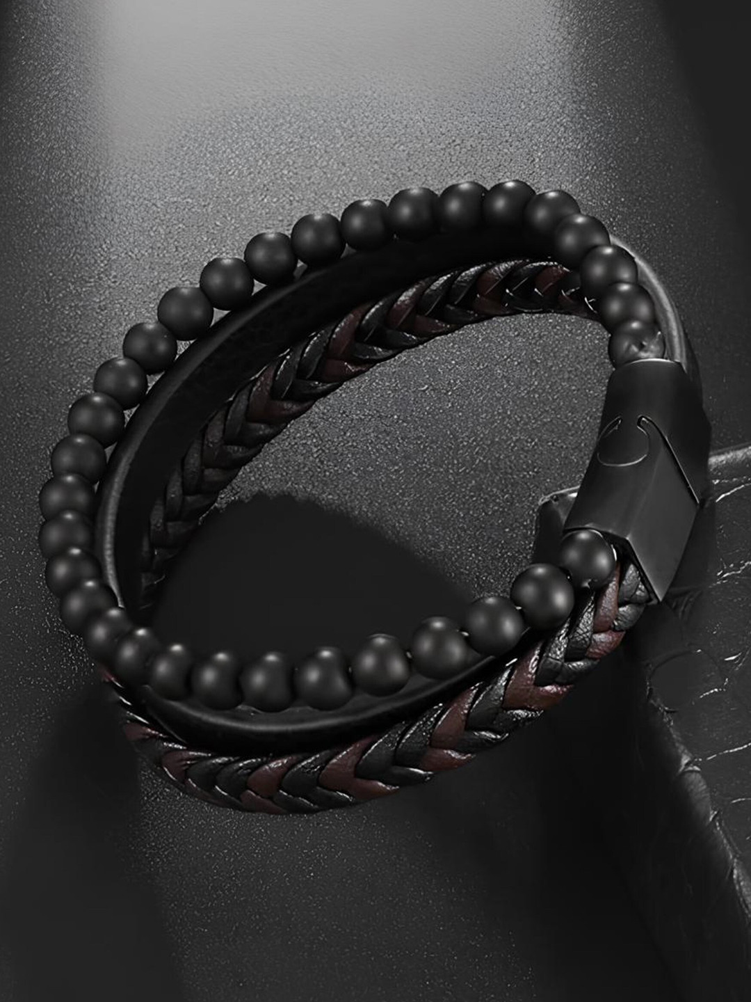 

KARISHMA KREATIONS Unisex Leather Multistrand Bracelet, Black