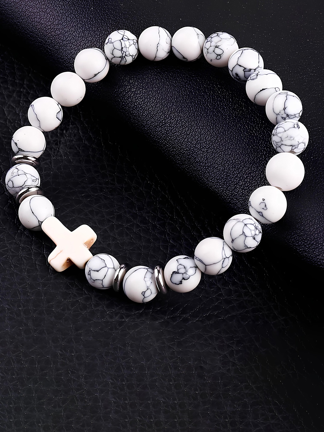 

KARISHMA KREATIONS Unisex Tigers Eye Bracelet, White