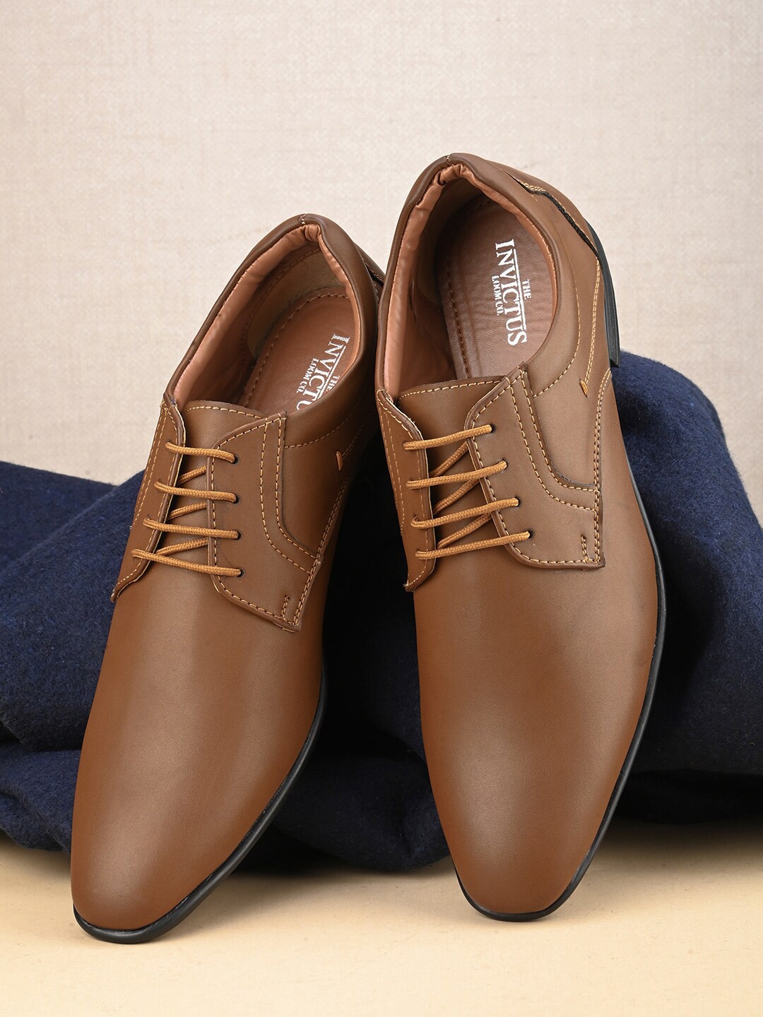 

INVICTUS Men Round Toe Formal Derbys, Tan
