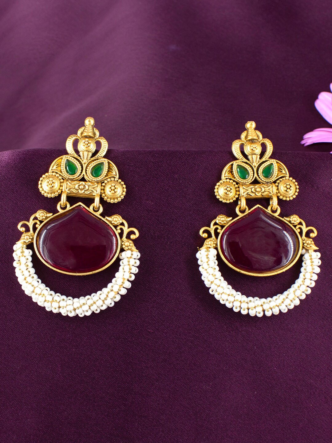 

PRIVIU Gold Plated Contemporary Drop Earrings