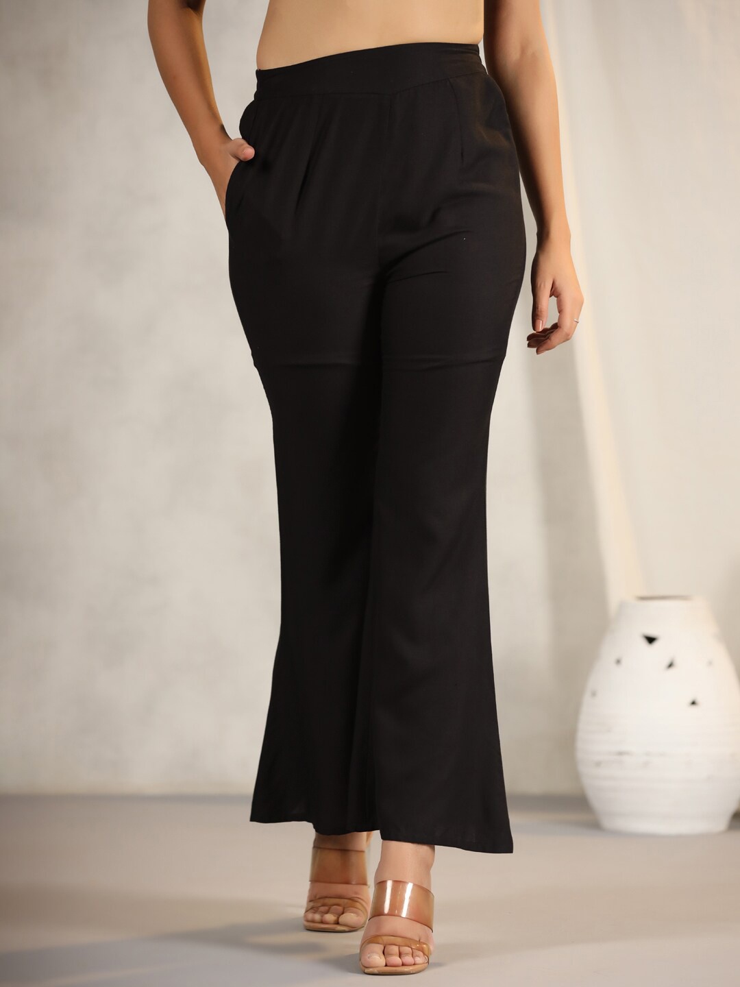 

Juniper Women Flared Palazzos, Black