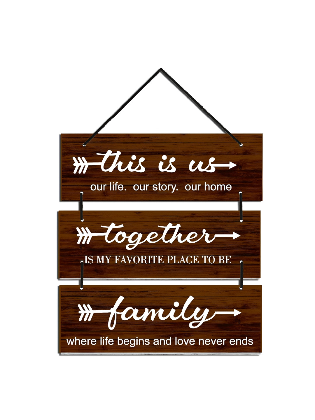 

Home Delight Brown & White Quotes Printed Wooden Wall Hanging
