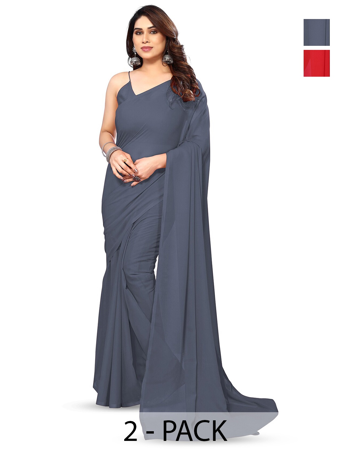 

ANAND SAREES Selection of 2 Sarees, Grey