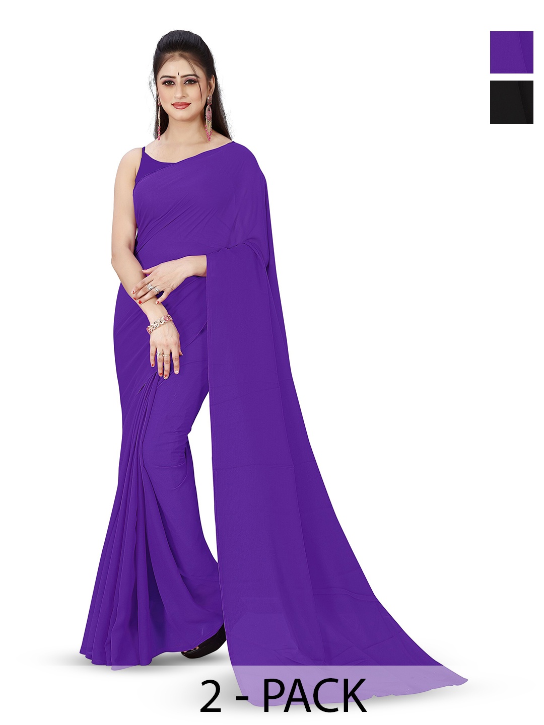 

ANAND SAREES Selection of 2 Sarees, Purple