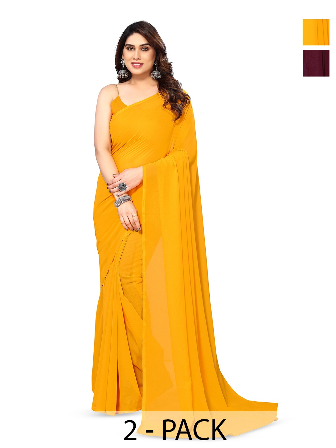 

ANAND SAREES Selection of 2 Sarees, Yellow