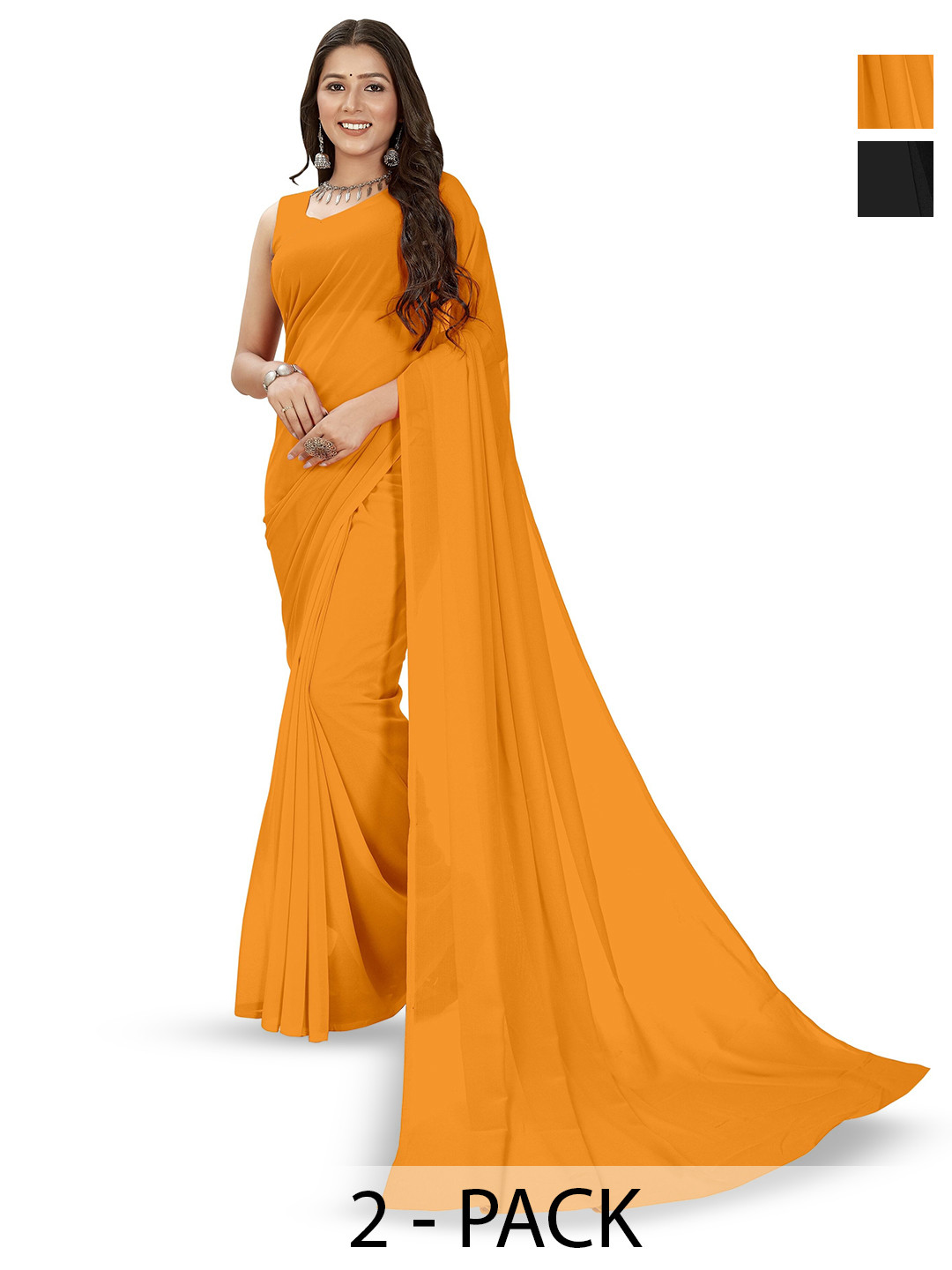 

ANAND SAREES Selection of 2 Sarees, Yellow