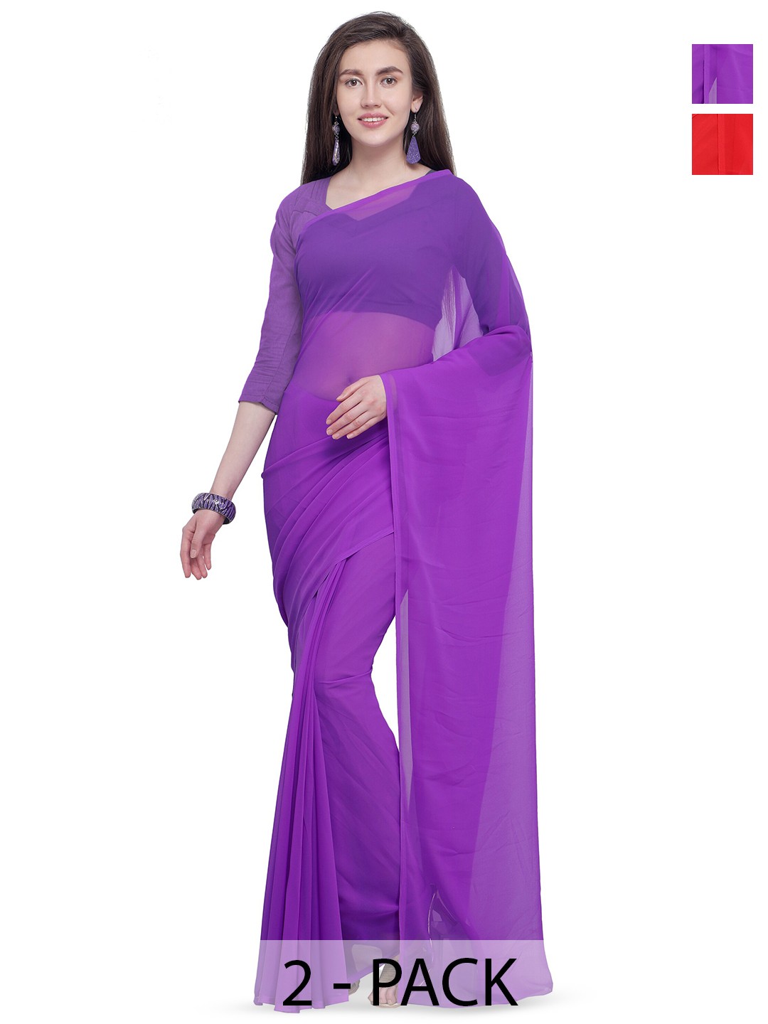 

ANAND SAREES Selection of 2 Sarees, Purple