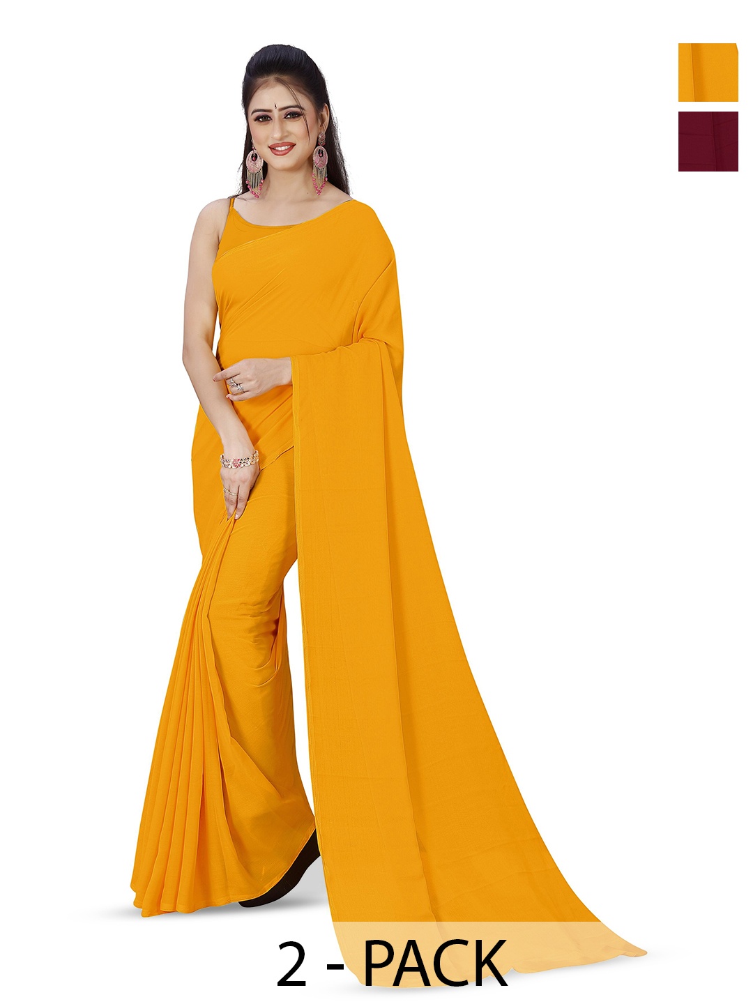 

ANAND SAREES Selection of 2 Sarees, Yellow