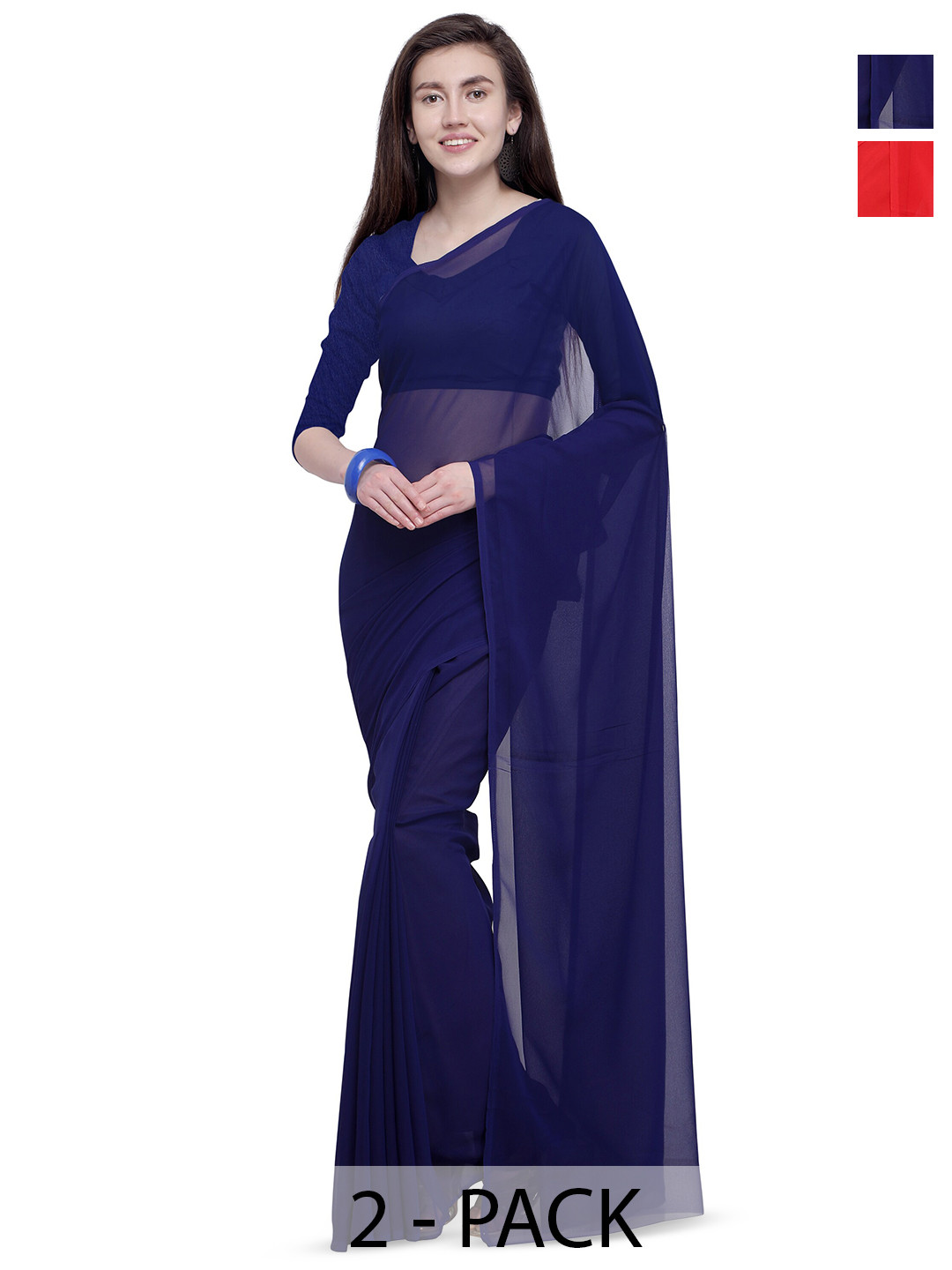 

ANAND SAREES Selection of 2 Sarees, Navy blue