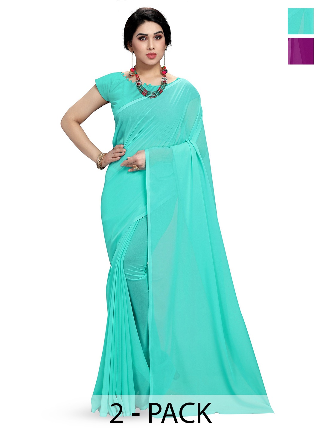 

ANAND SAREES Selection of 2 Sarees, Blue
