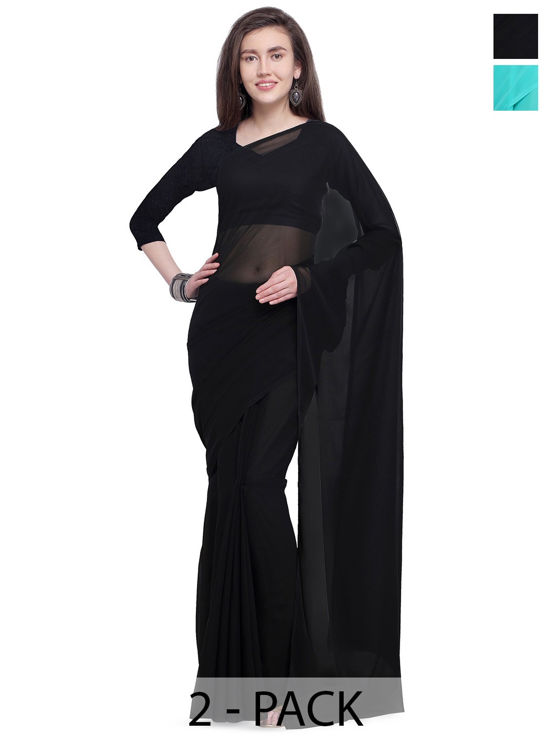 

ANAND SAREES Selection of 2 Sarees, Black