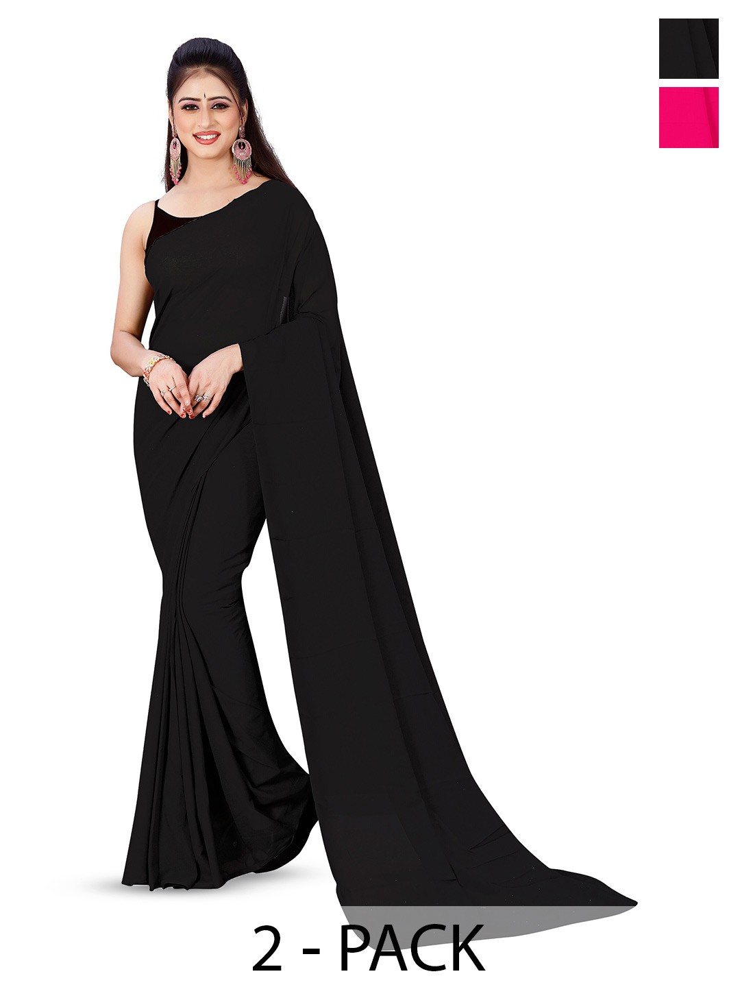 

ANAND SAREES Selection of 2 Sarees, Black