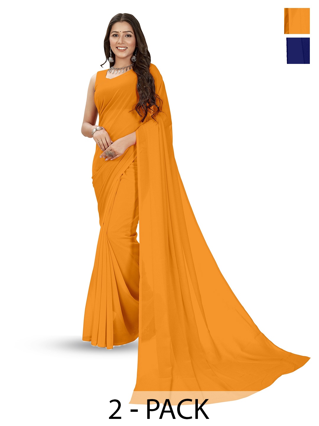 

ANAND SAREES Selection of 2 Sarees, Yellow