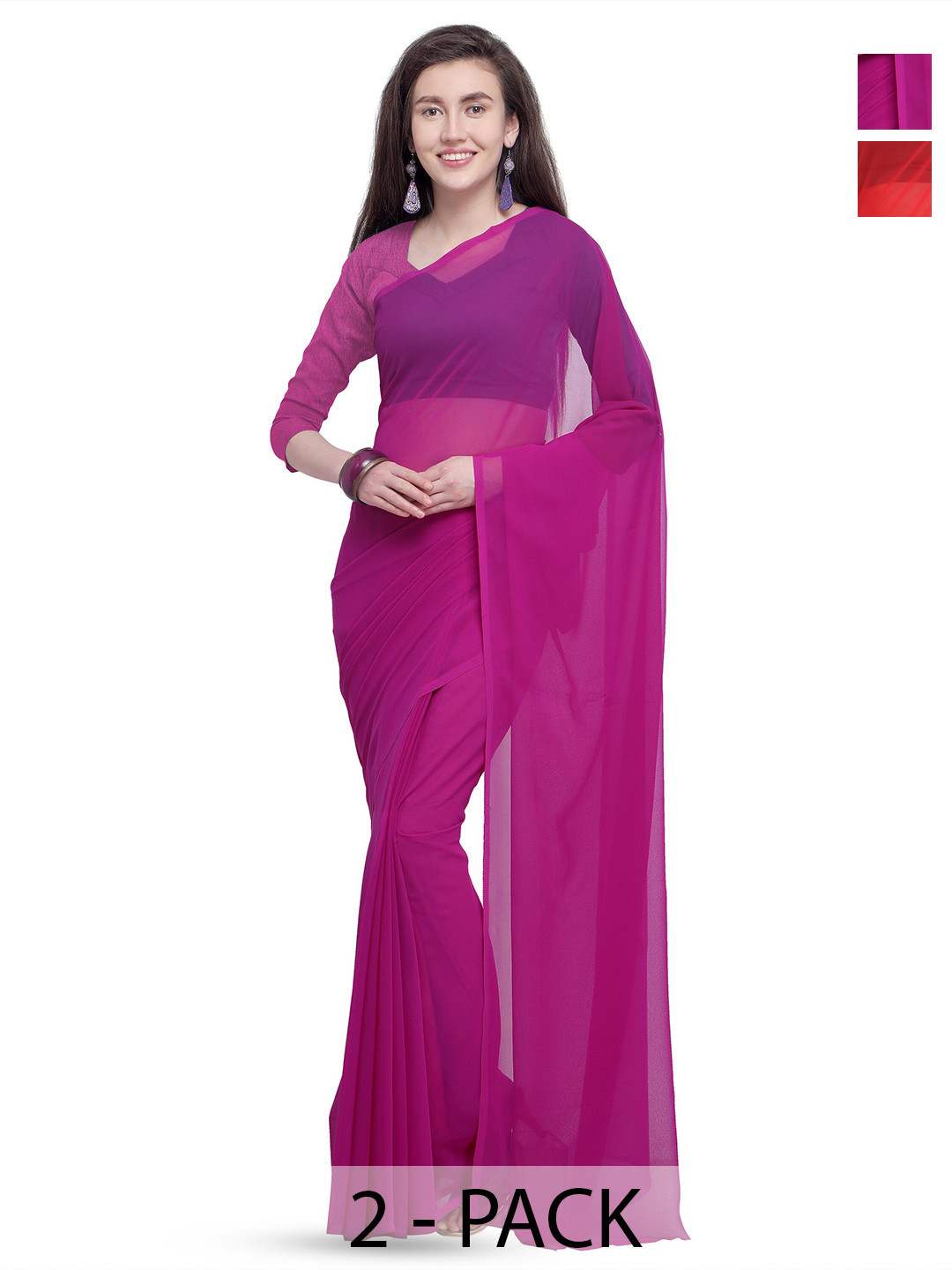 

ANAND SAREES Selection of 2 Sarees, Purple