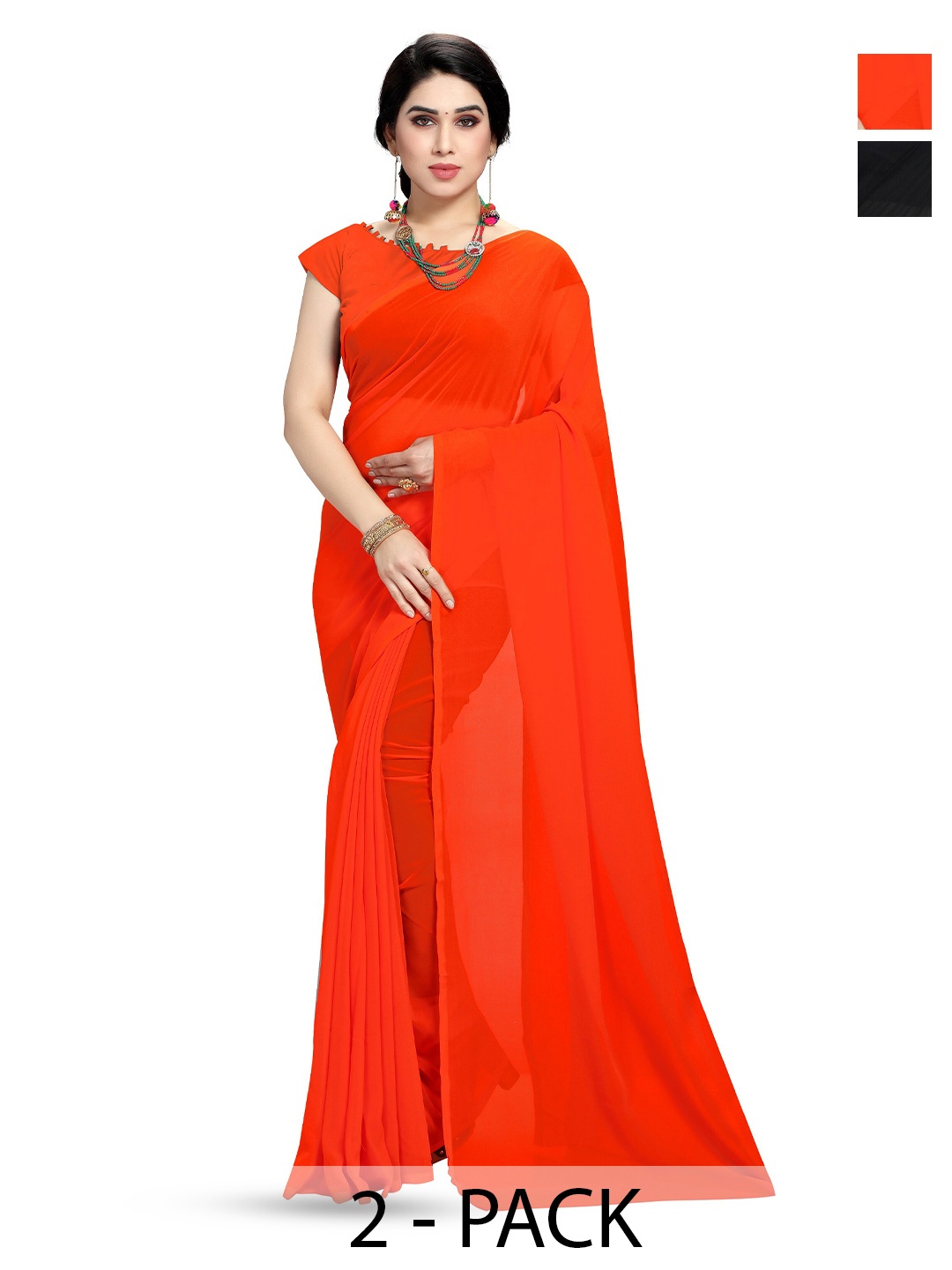 

ANAND SAREES Selection of 2 Sarees, Red