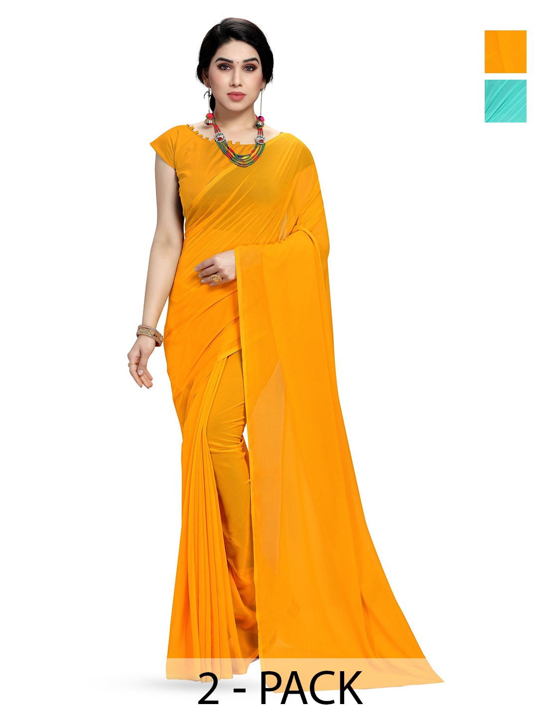 

ANAND SAREES Selection of 2 Sarees, Yellow