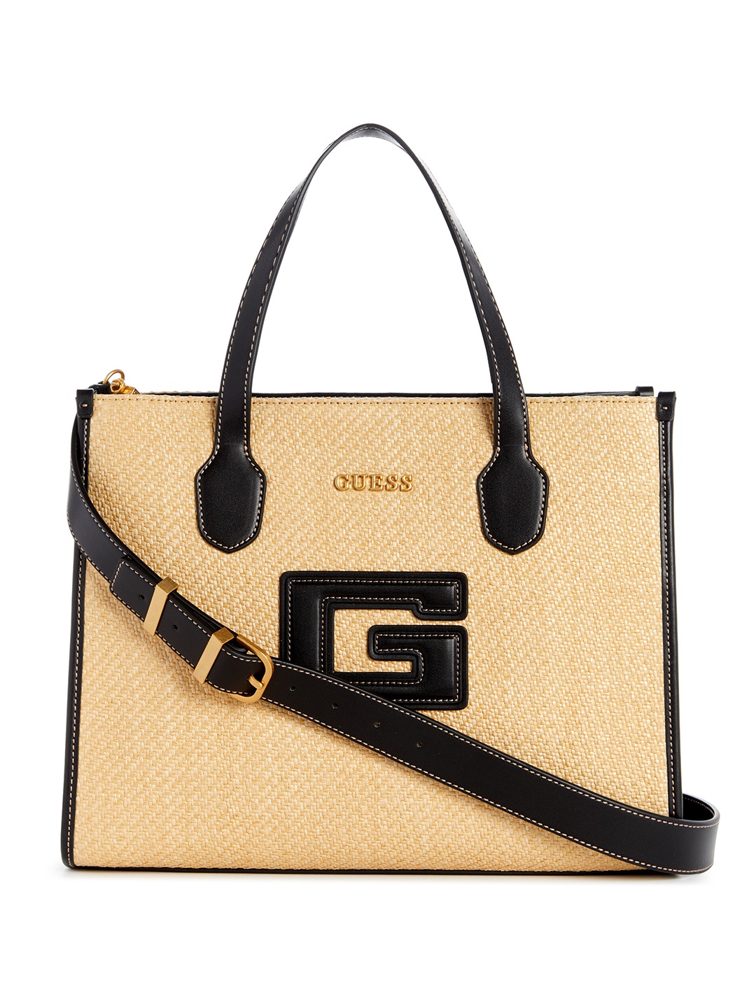 

GUESS Textured Structured Handheld Bag, Beige
