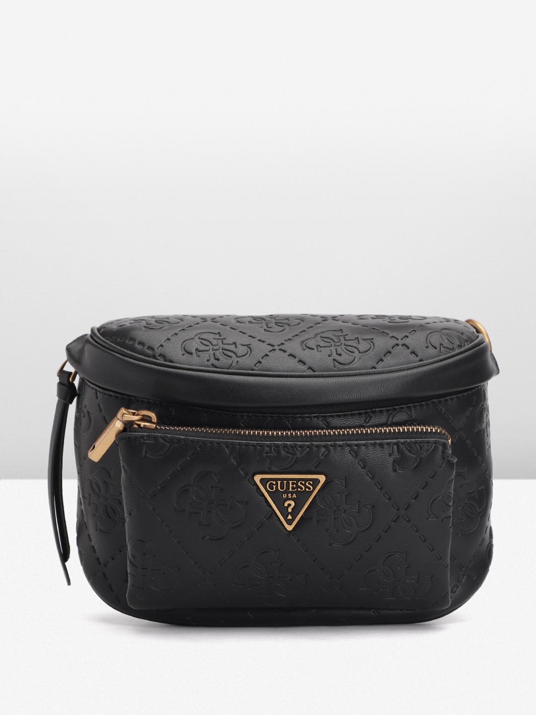 

GUESS Textured Structured Sling Bag, Black