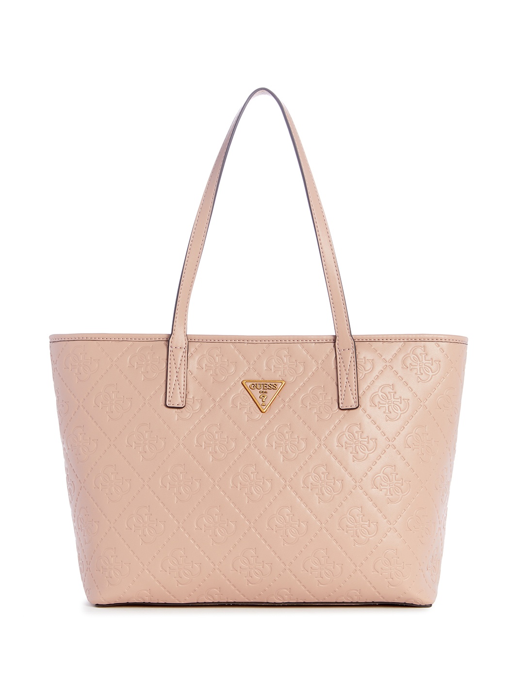 

GUESS Brand Logo Textured Structured Shoulder Bag, Pink