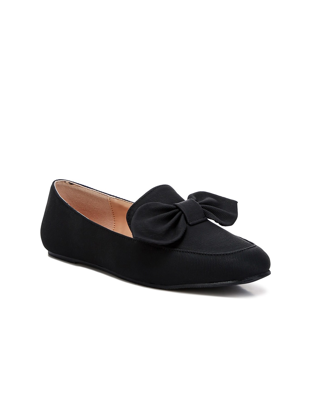 

London Rag Women Round Toe Textile Loafers, Black