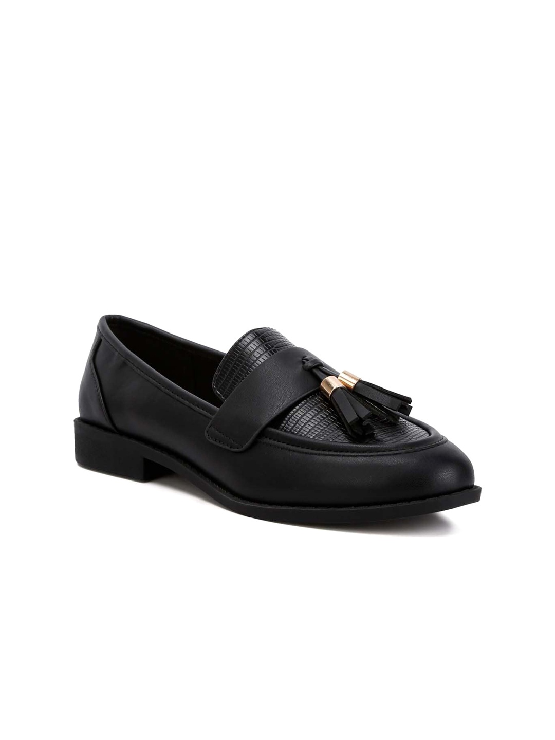 

London Rag Women Round Toe Tassel Loafers, Black
