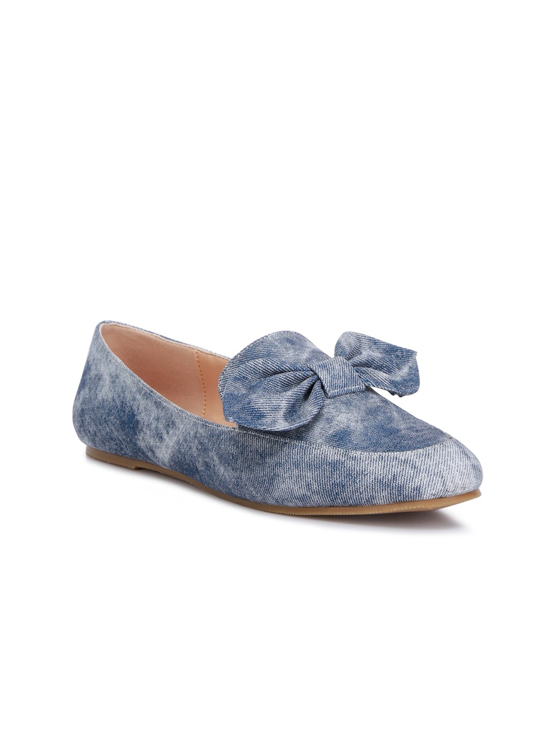 

London Rag Women Round Toe Loafers With Bow Detail, Blue