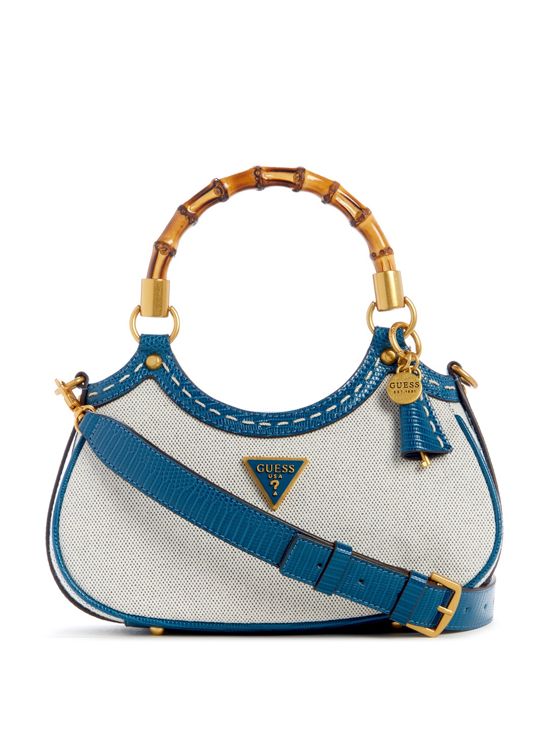 

GUESS Structured Handheld Bag, Off white