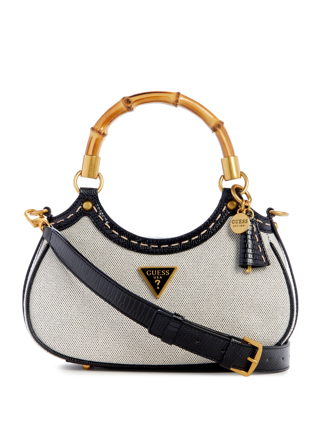 

GUESS Textured Structured Handheld Bag, Grey