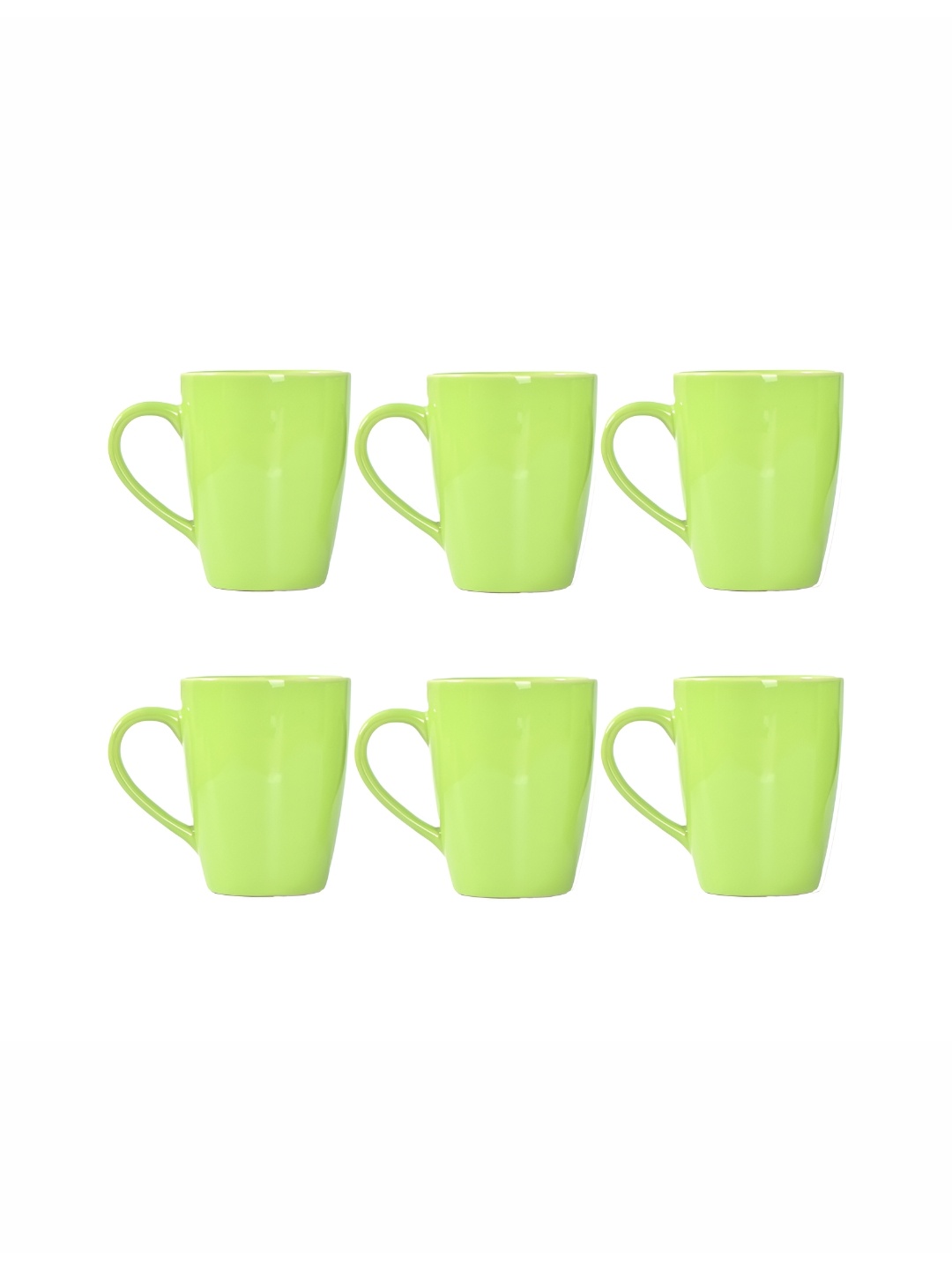 

Femora Green 6 Pcs Ceramic Glossy Mugs 360 ML