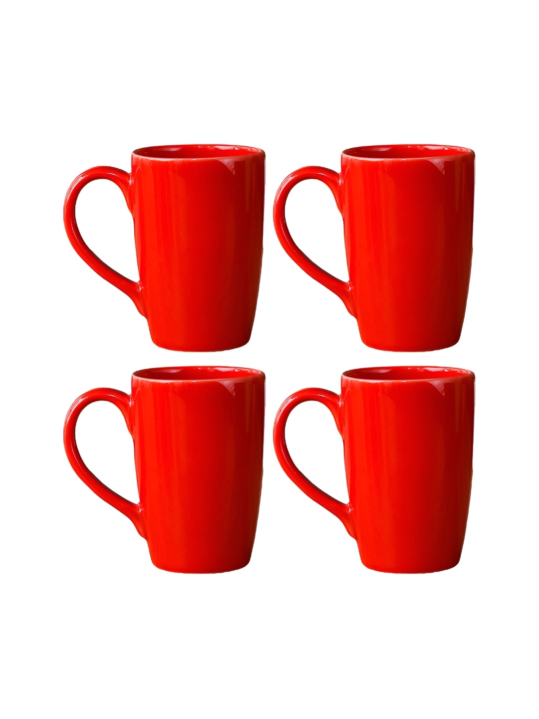 

Femora Red 4 Pcs Ceramic Glossy Coffee Mugs 360 ML