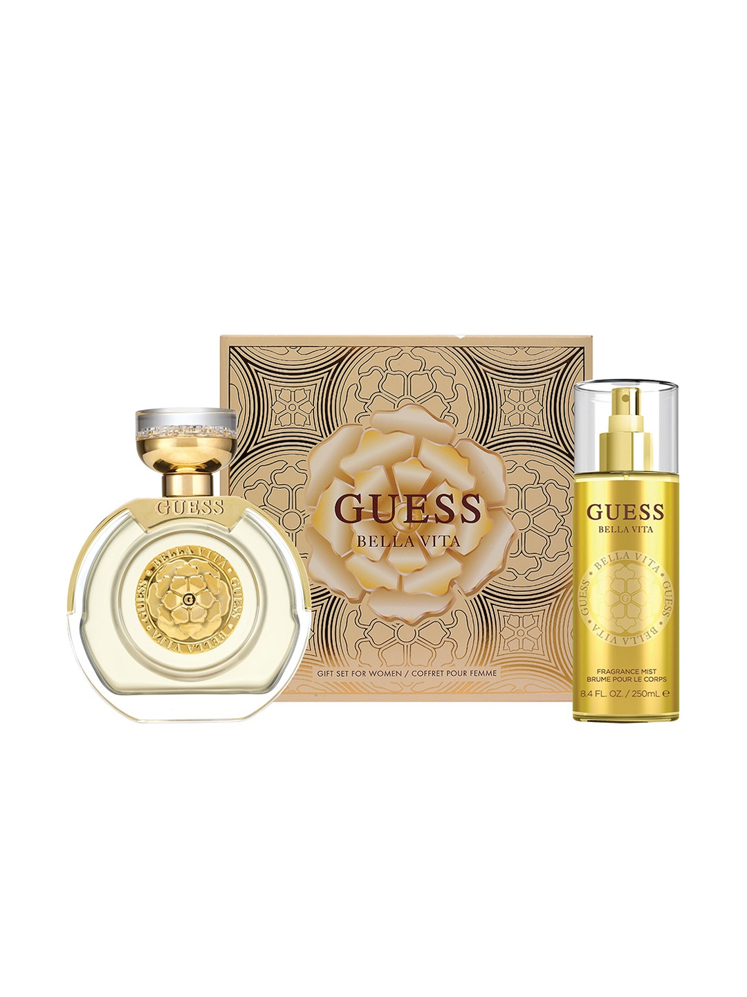 

GUESS Bella Vita Women Eau De Toilette 75ml & Fragrance Mist 125ml Set, Transparent