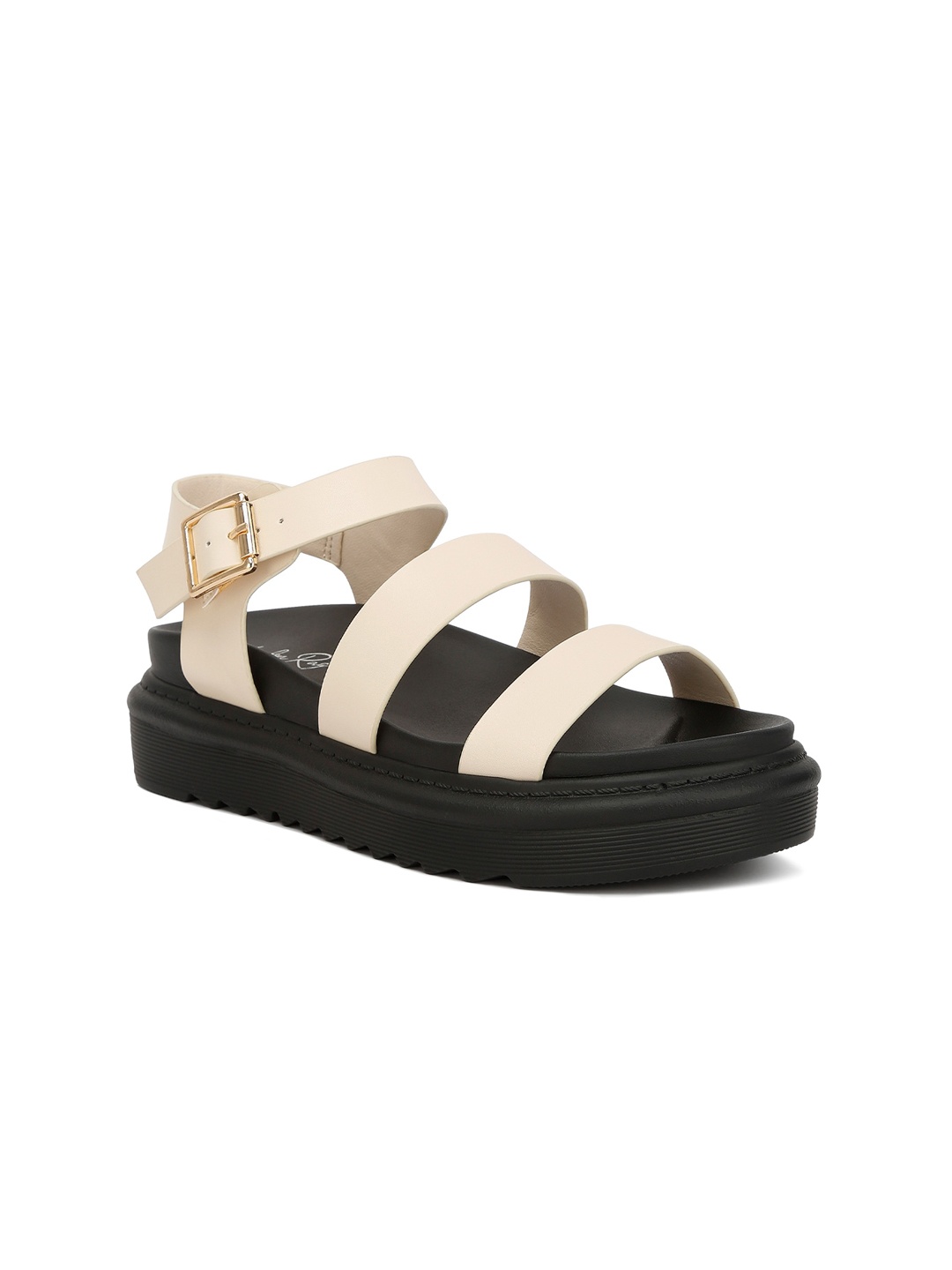 

London Rag Open Toe Flatform Heels, Beige