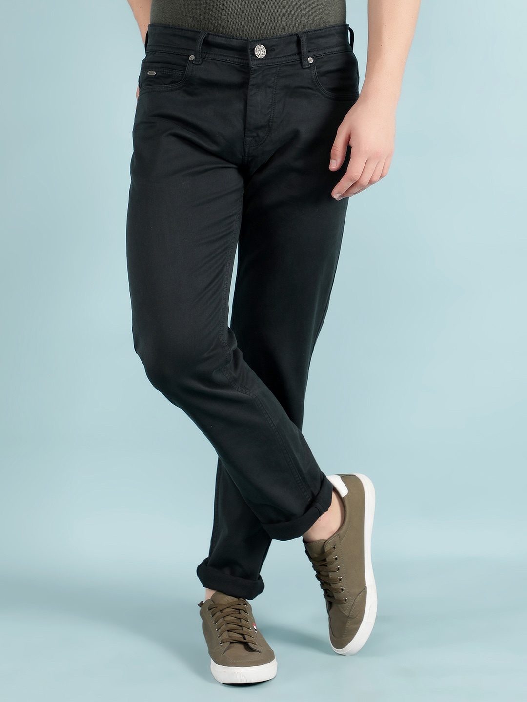 

Crimsoune Club Men Lean Slim Fit Stretchable Jeans, Sea green