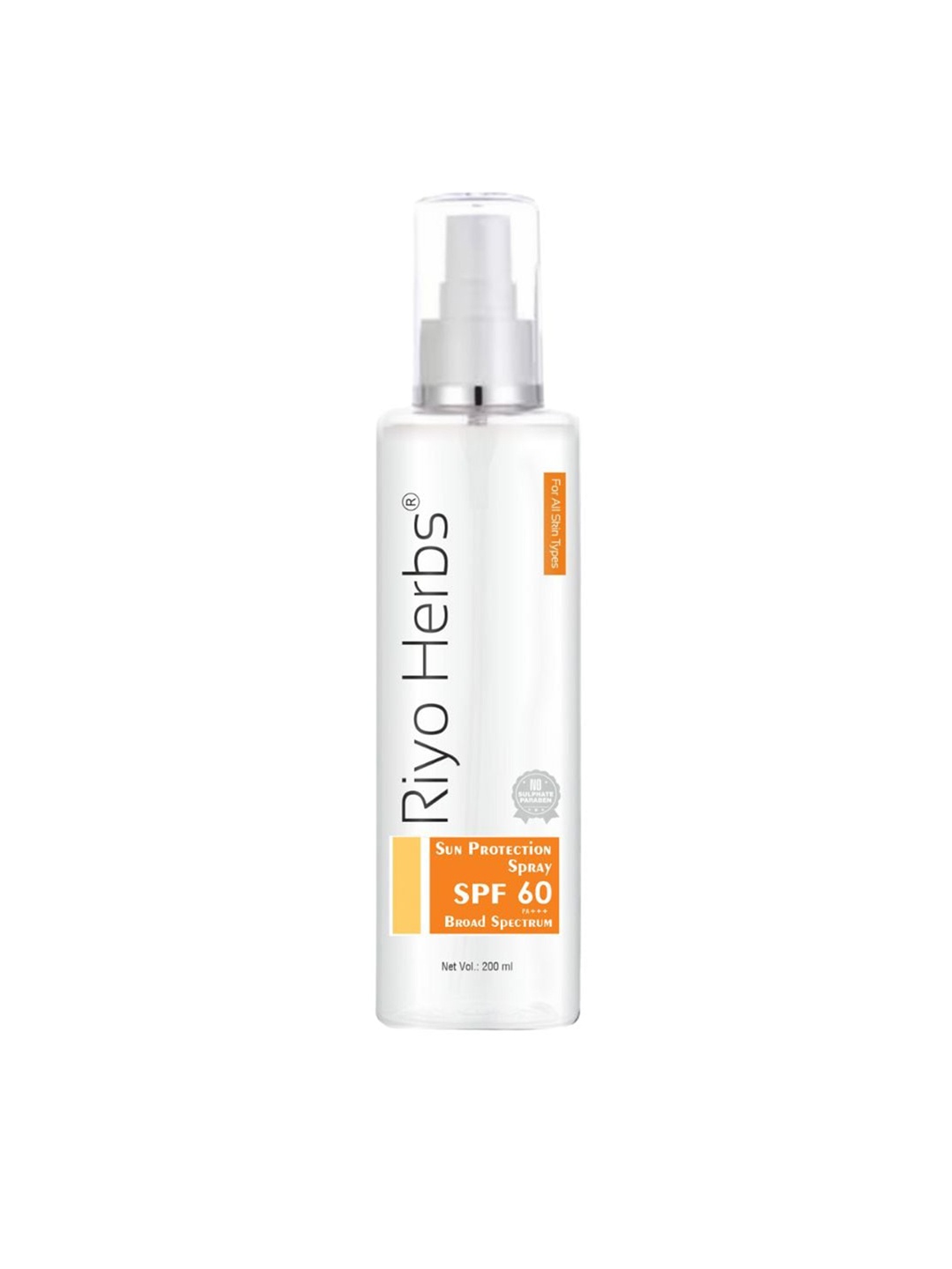 

Riyo Herbs Sun Protection Spray SPF 60 With Niacinamide - 200ml, Transparent