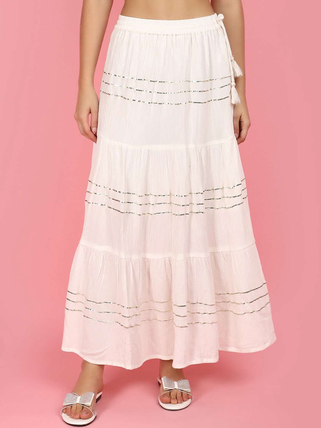 

V-Mart Flared Maxi Skirts, White