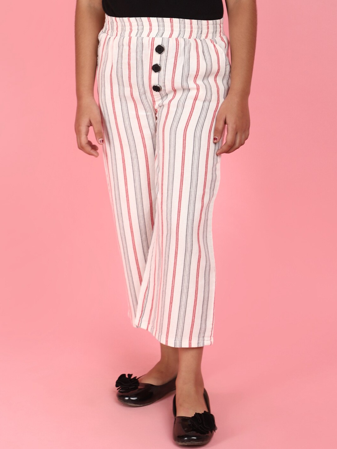 

V-Mart Girls Printed Cotton Mid-Rise Capris, White