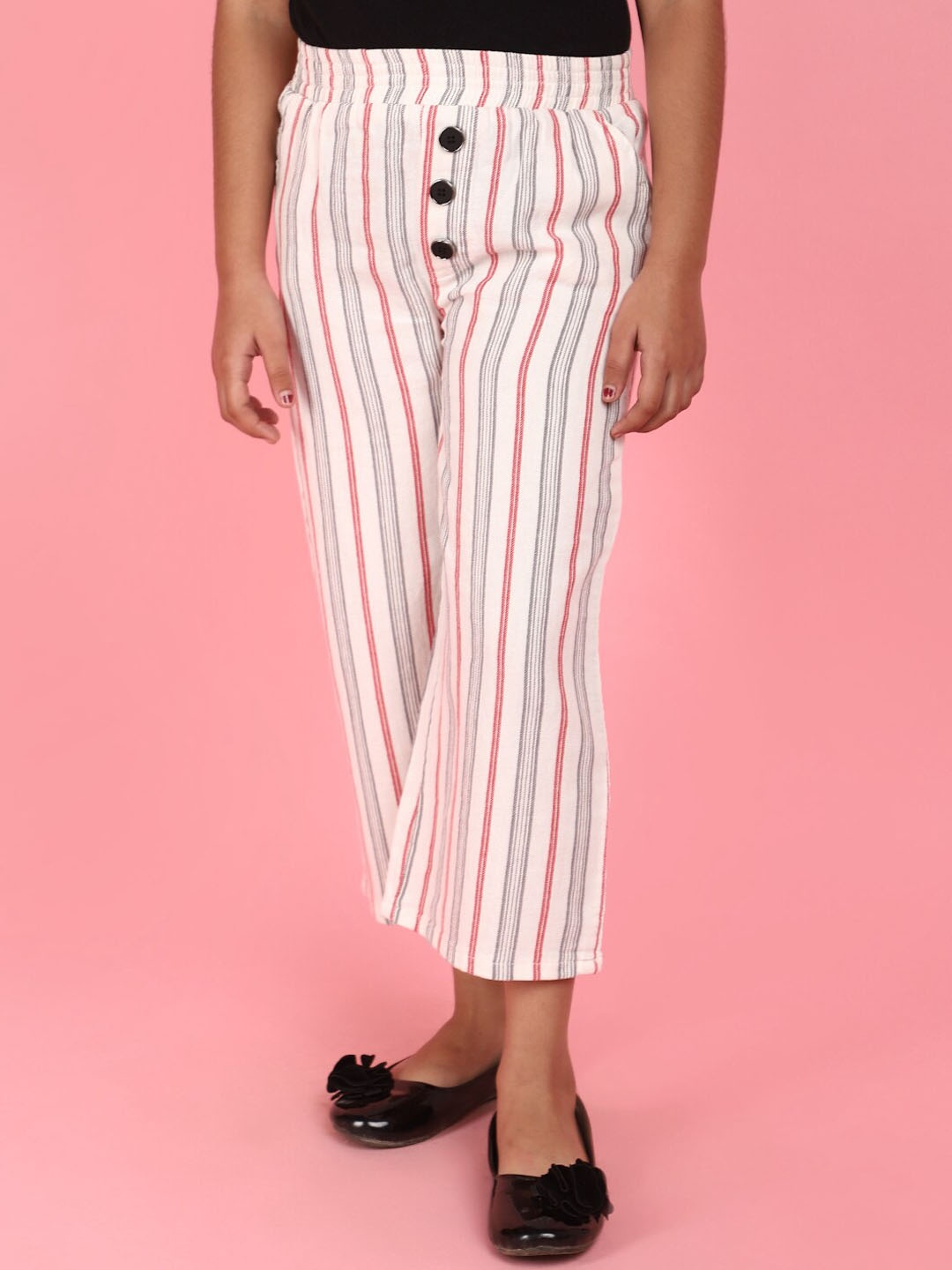 

V-Mart Girls Printed Cotton Mid-Rise Capris, White