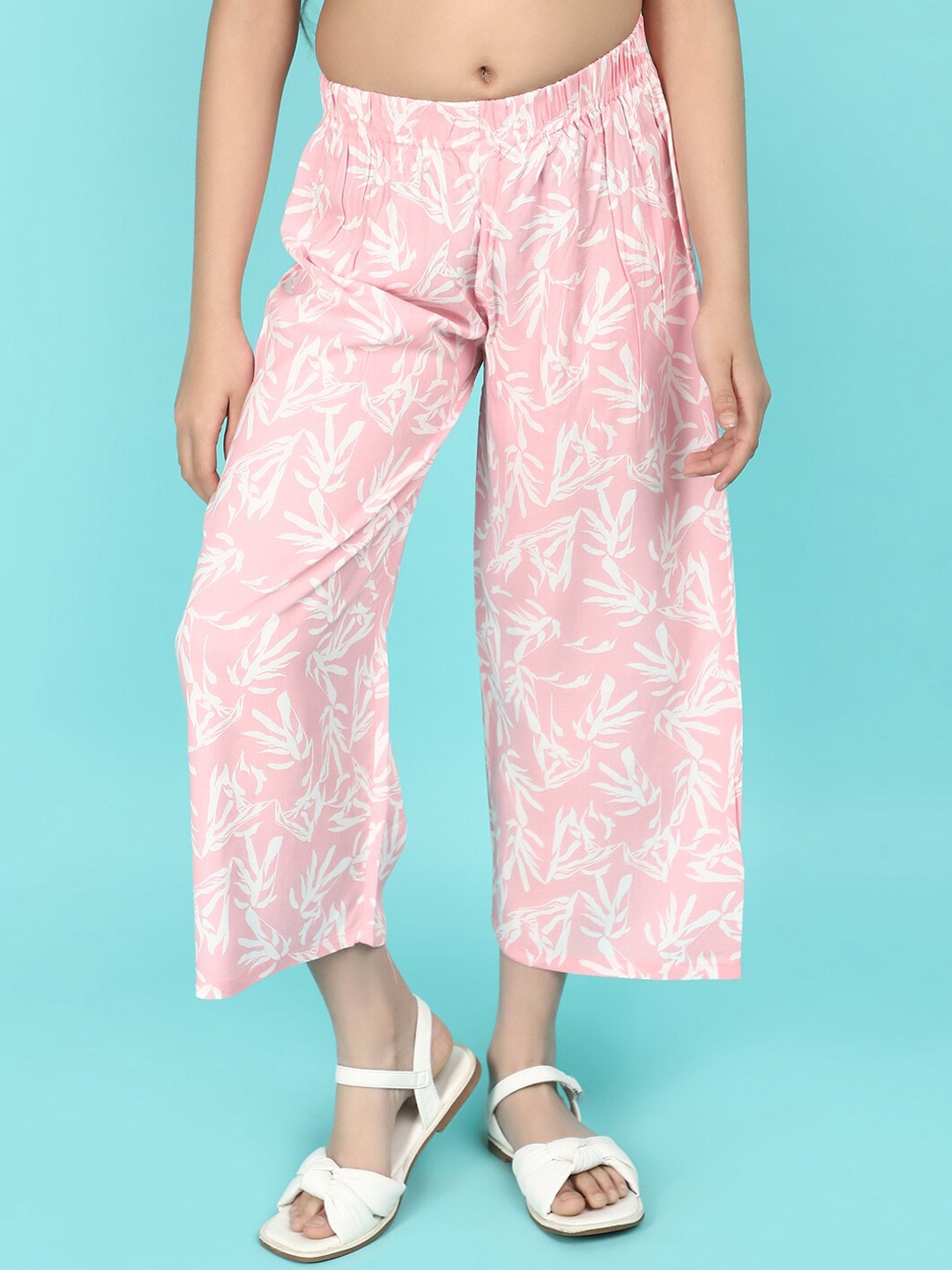 

V-Mart Girls Printed Mid-Rise Capris, Pink