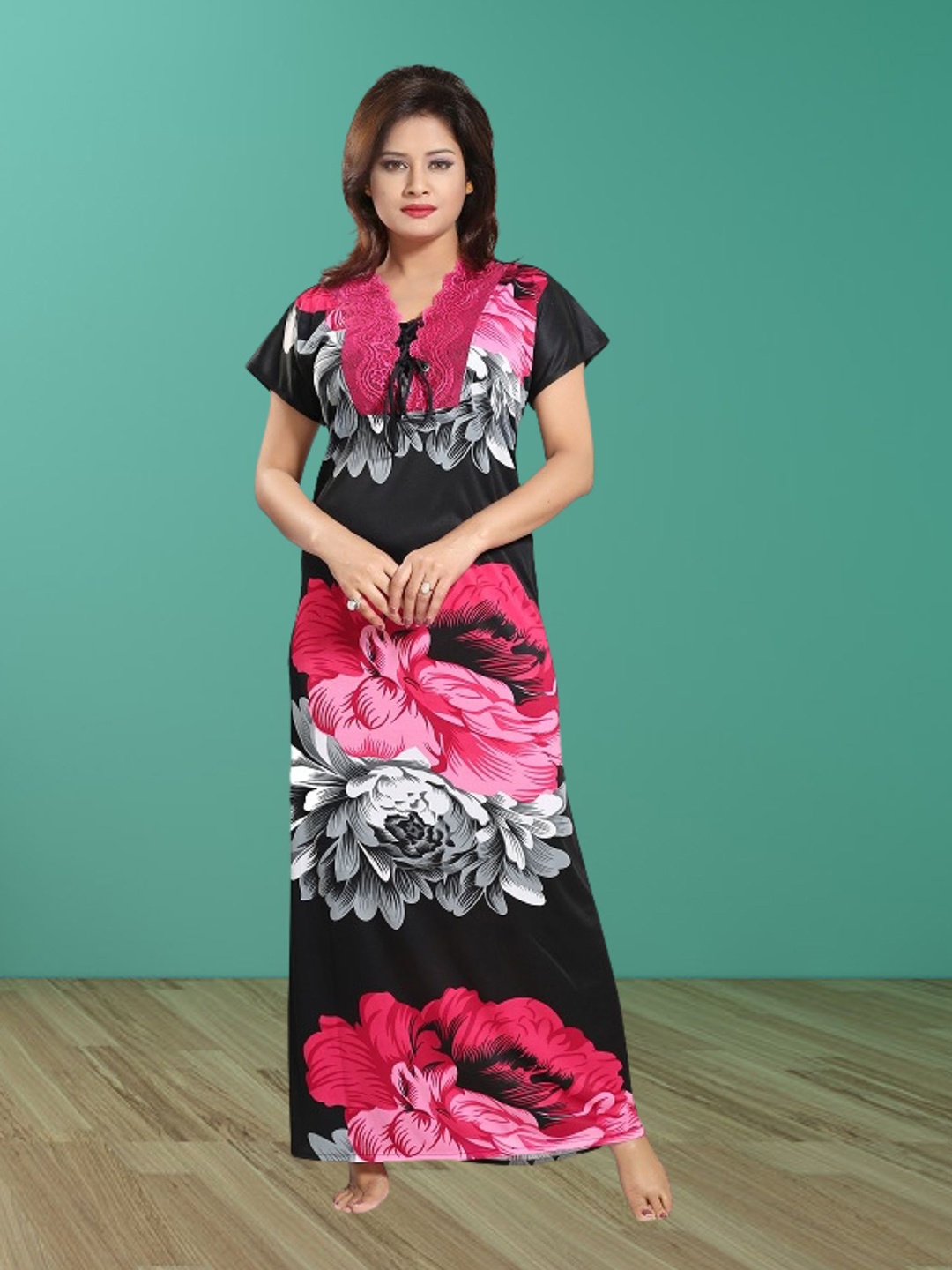 

Noty Floral Printed Maxi Nightdress, Pink