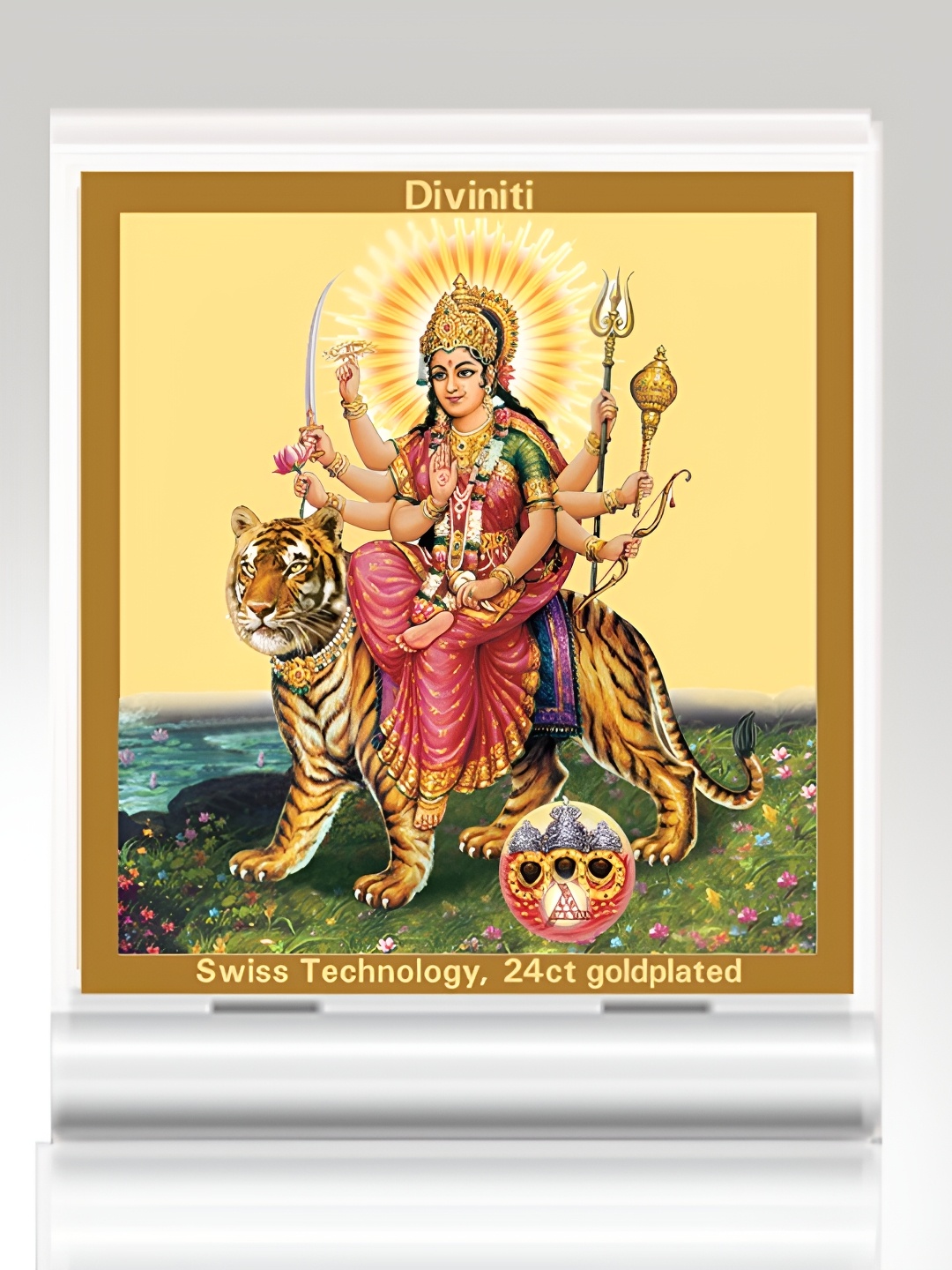 

DIVINITI White & Red Maa Durga Religious Idol Showpiece