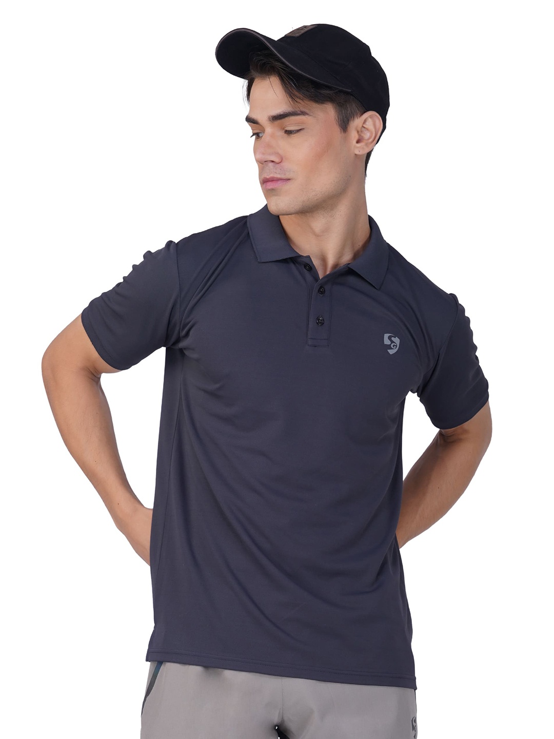 

SG Polo Collar Regular Fit T-shirt, Grey