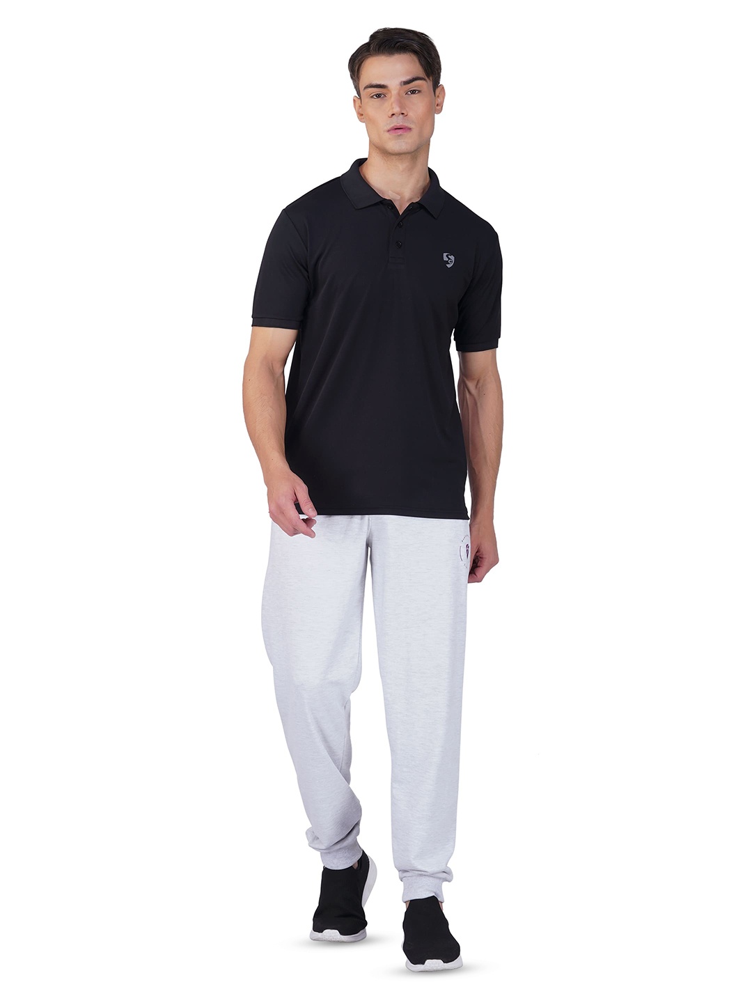 

SG Polo Collar Short Sleeves Sports T-shirt, Black