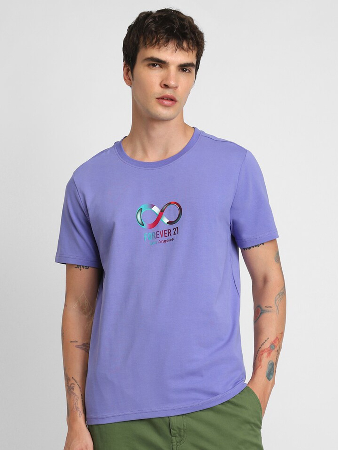 

FOREVER 21 Graphic Printed T-shirt, Purple