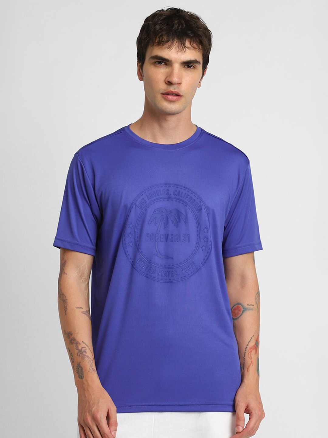 

FOREVER 21 Graphic Printed T-shirt, Blue