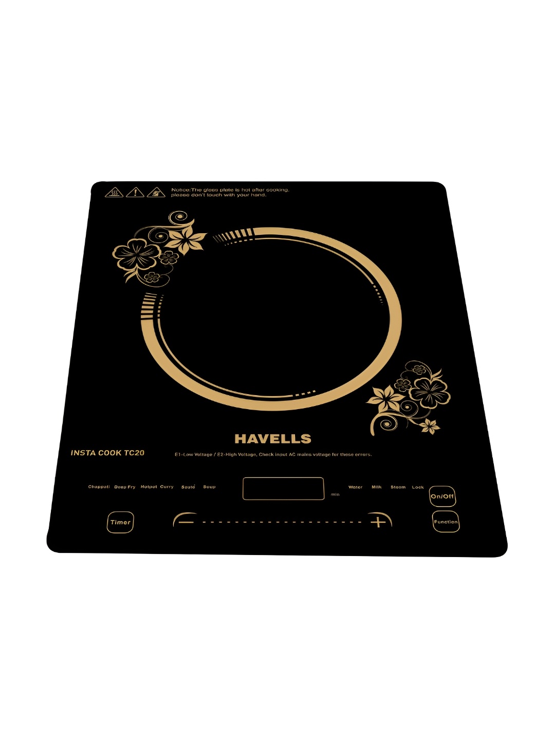 

Havells Insta Cook 2000 W Power Saving Auto Pan Detection Induction Cooktop-TC20, Black