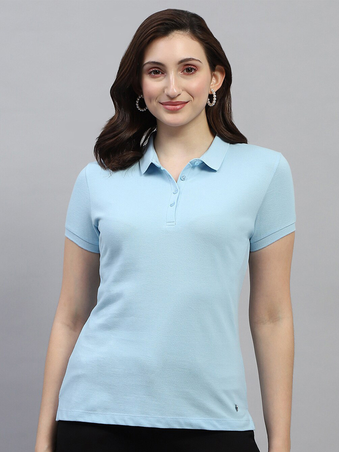 

Monte Carlo Women Polo Collar T-shirt, Blue