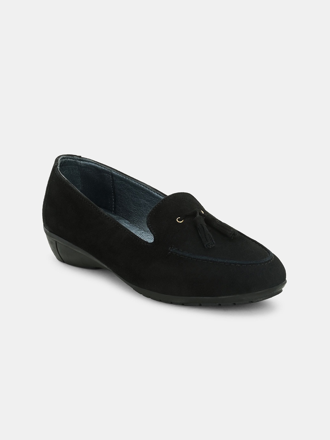

Egoss Women Leather Lightweight Tassel Loafers, Black