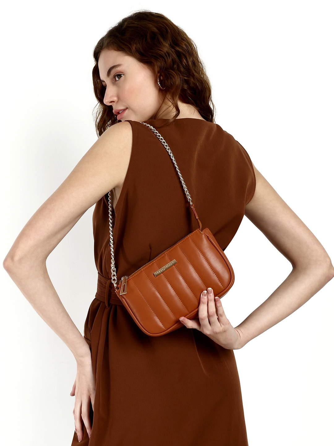 

Poppy Preach Structured Shoulder Bag, Tan