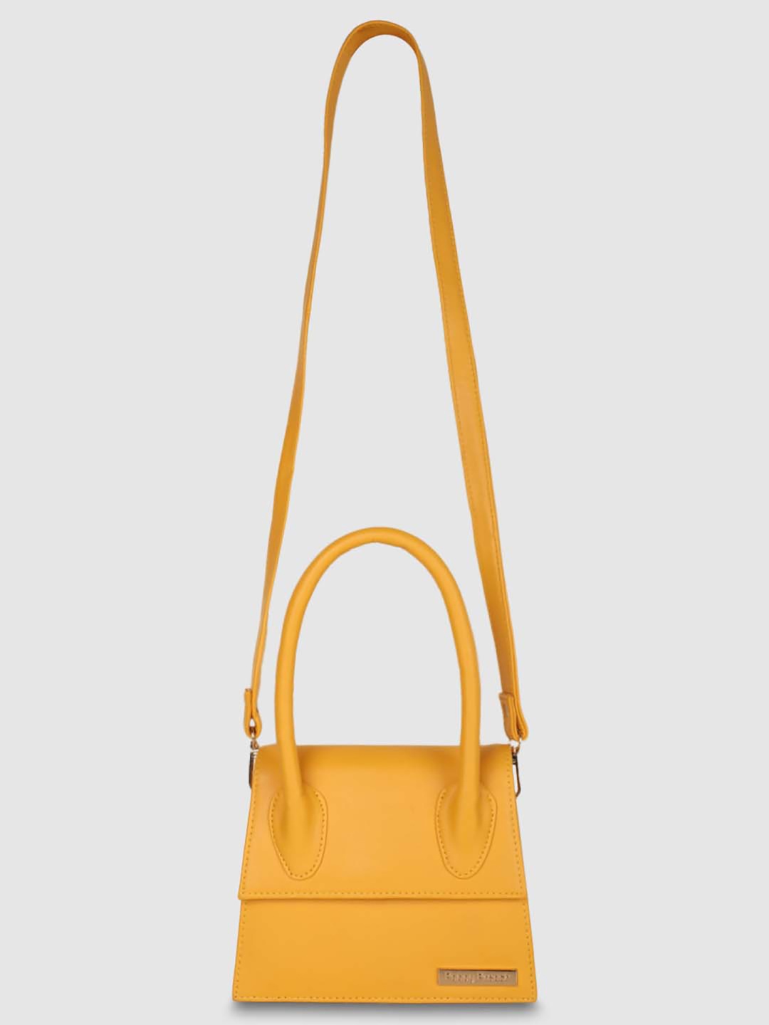 

Poppy Preach Heart Shape Structured Sling Bag, Yellow