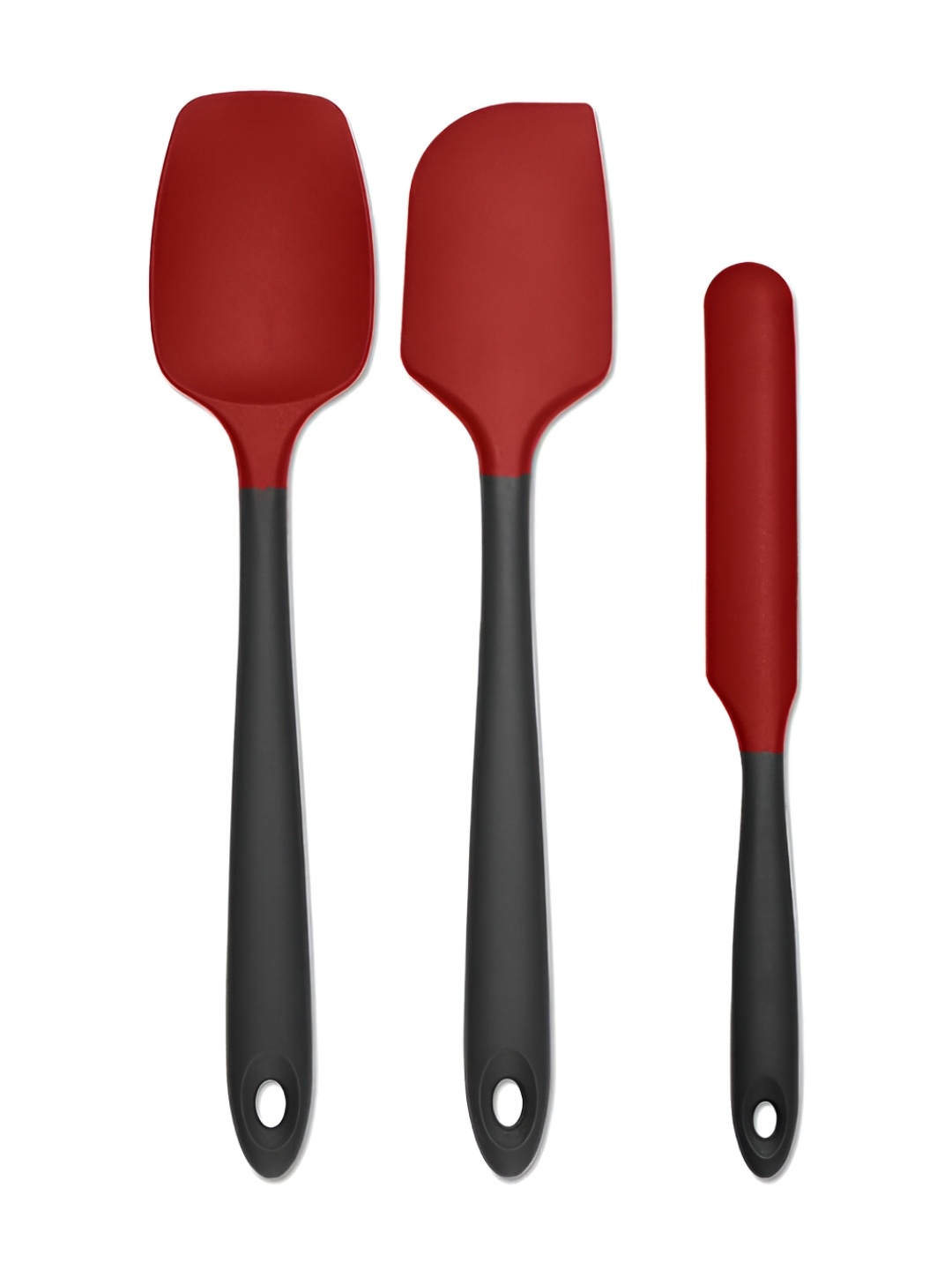 

P-Plus International 3 Pieces Red & Black Silicone Spatulas